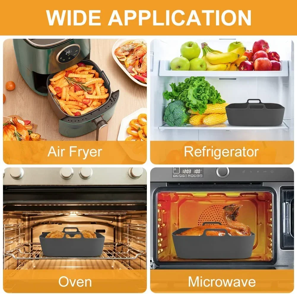 エアフライヤーシリコンポット厚い再利用可能なシリコンスクエア - Air Fryer Silicone Pot Liner のレビューと価格
