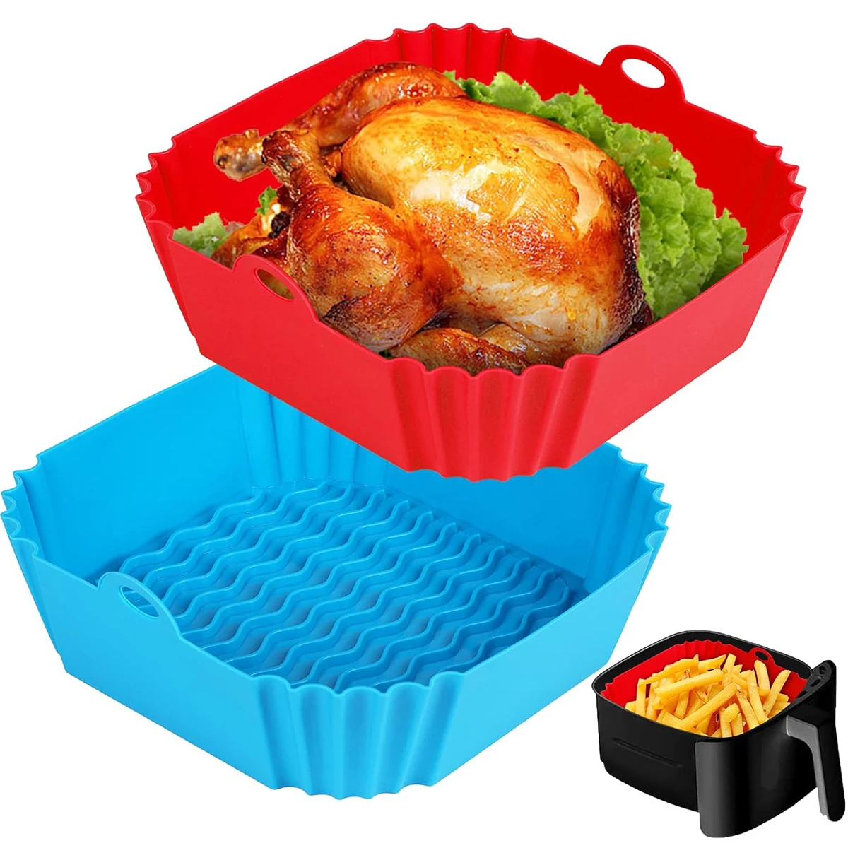 エアフライヤーシリコンライナーポット、エアフライヤーバスケッ - Air Fryer Silicone Pot Liner のレビューと価格
