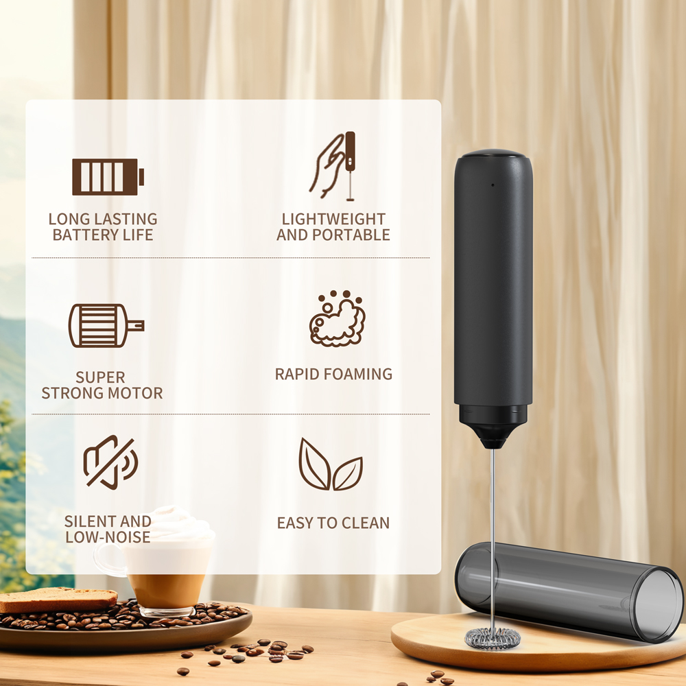 キッチン強力攪拌機ミルク泡立て器ハンドヘルドフォームメーカー - Electric Milk Frother Handheld のレビューと価格